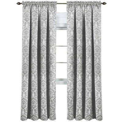 Kate Aurora Royal Living 2 Piece Rod Pocket Damask Design 95% Blackout Curtain Panels