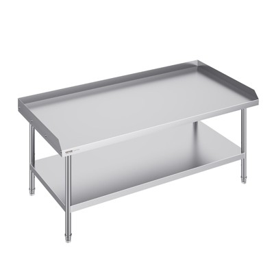 VEVOR Stainless Steel Work Table, 30 x 60 x 26 Inch Commercial Food Prep Worktable, 3-Sided Backsplash Heavy Duty Prep Worktable