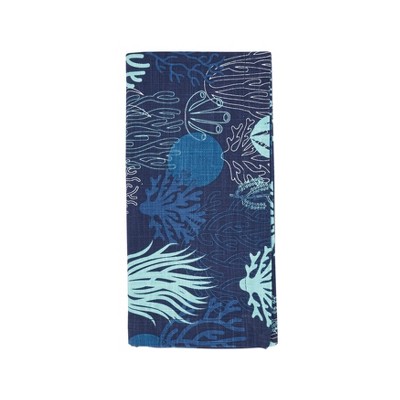 Saro Lifestyle Ocean Depths Coral Napkin (Set of 4), Blue