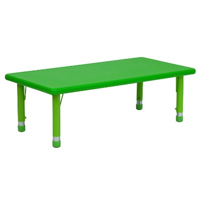 Emma and Oliver 24"W x 48"L Rectangular Plastic Height Adjustable Activity Table