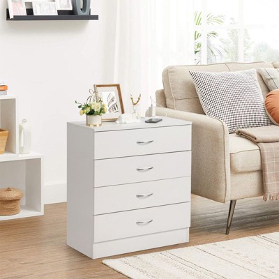 Karl Home 4-Drawer White Particle Board 25.98in. W Chest of Drawer