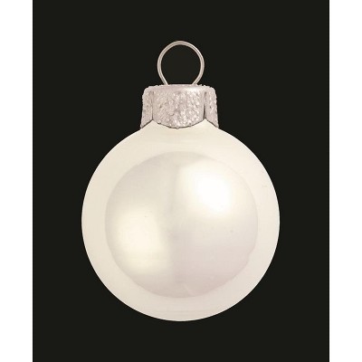 Northlight Large Pearl Finish Glass Christmas Ball Ornaments - 6" (150mm) - Polar White -2ct