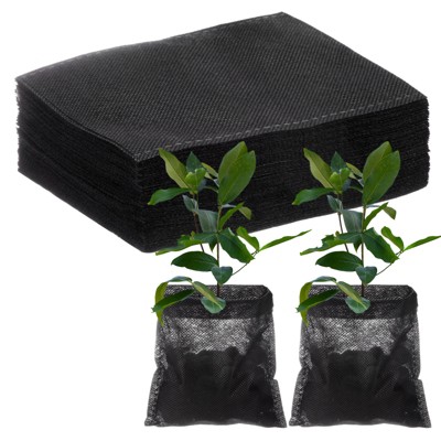 Unique Bargains Non-Woven Fabric Seeding Pots Plant Nursery Bags Black