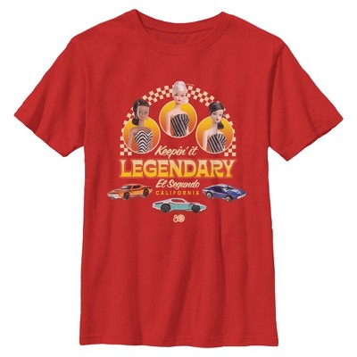 Boys Mattel Hot Wheels and Barbie Keeping It Legendary T Shirt