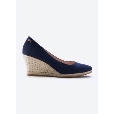 Roses Canvas U Cut Espadrille Wedges