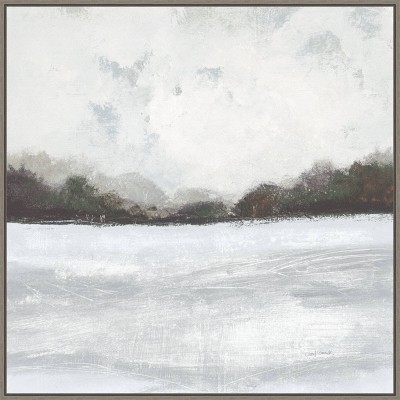 30" x 30" This Place IV Neutral by Cheryl Warrick Framed Canvas Wall Art Print - Amanti Art: Modern Lithograph, Polystyrene Frame