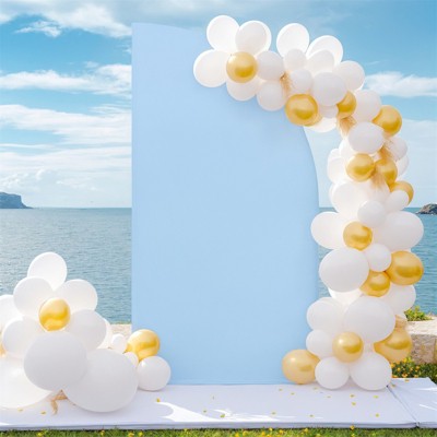5Ft Backdrop Stand Cloth Cover With Half Moon Shape, 2-Sided Design, Reusable Elastic Scalability Backdrop Stand Cover
