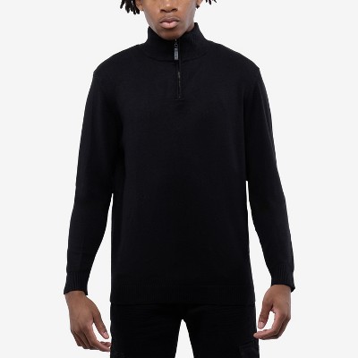 X RAY Men's Quarter Zip Mock Neck Sweater