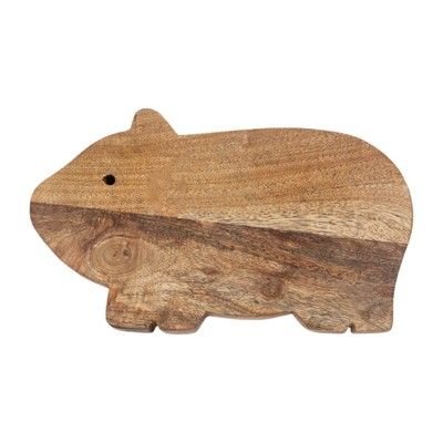 SEVOBAL Serving Platters Cute Rabbit Shape Wood Cheese and Bread Board with Asymmetrical Modern Design for Cakes, Appetizers, Brown, 6.75"*11.25"*1"