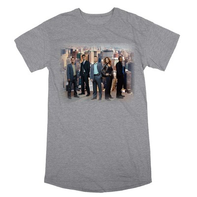 CSI: New York Characters Women's Athletic Heather Gray Short Sleeve Tee