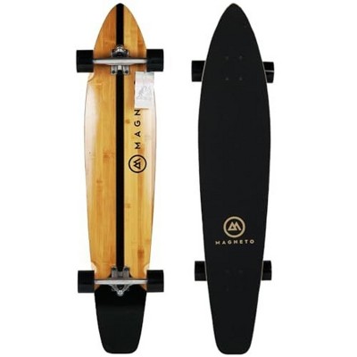 Magneto 44 inch Kicktail Cruiser Longboard Skateboard, Bamboo and Hard Maple Deck, Made for Adults, and Teens(Retro Surf)