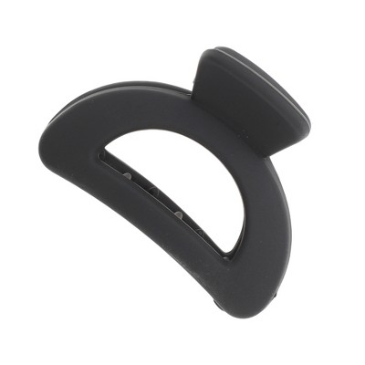 Unique Bargains Fashion Frosted Half Circle Hair Clips Black 1 Pc
