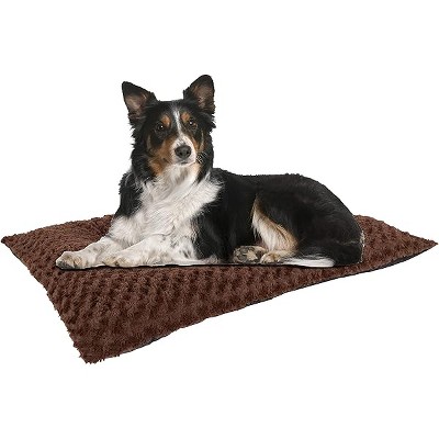 PETMAKERPet Bed - Medium Dog Pad with Faux Fur Sleep Surface and Non-Slip Bottom - for Kennels, Crates, and Hardwood Floors (Chocolate Brown)
