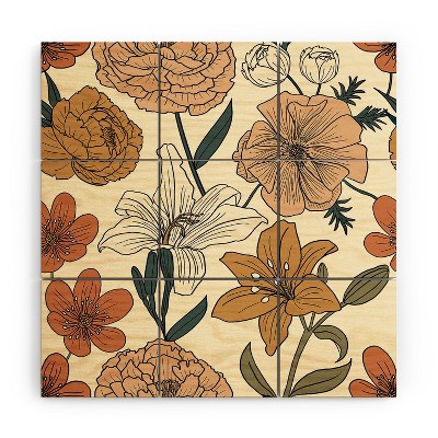 Emanuela Carratoni Spring Floral Mood Wood Wall Mural - Society6