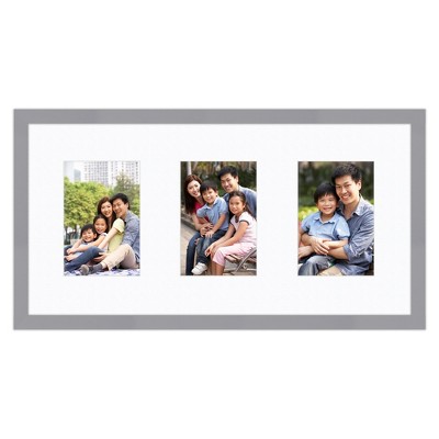 Courtside Market Classic Hues Portrait Frame Collection Grey 10"x20" 3-4x6 Openings
