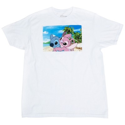 Womens Disney Stitch And Angel Beach Hug T-Shirt