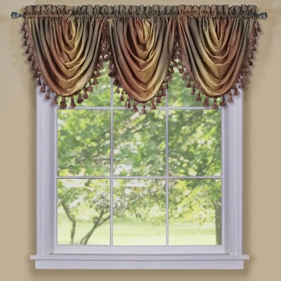 Ben&Jonah Alison 42" x 46" Elegant Solid Color Modern Fashion Scalloped Window Valance