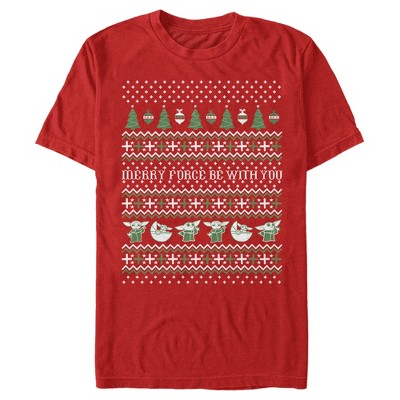 Men's Star Wars The Mandalorian Christmas The Child Ugly Force-mas T-Shirt