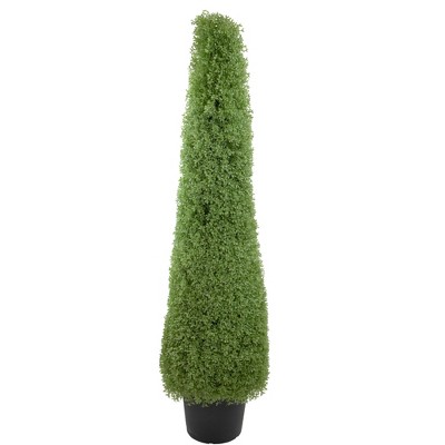 Northlight 5' Artificial Boxwood Cone Topiary Tree with Round Pot, Unlit