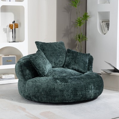 Lyngins Chenille Bean Bag Sofas for Kids and Adults,Comfy Lazy Sofa Chairs with 3 Pillows for Living Room