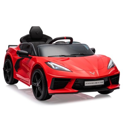 12V Kids Ride-On Sports Car – Licensed Corvette Electric Car Toy with Remote Control, Visual Dashboard, LED Lights & Music