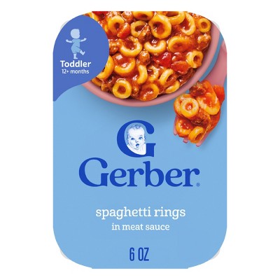 Gerber Baby Food Spaghetti Rings in a Meat Sauce Toddler Meals - 6oz