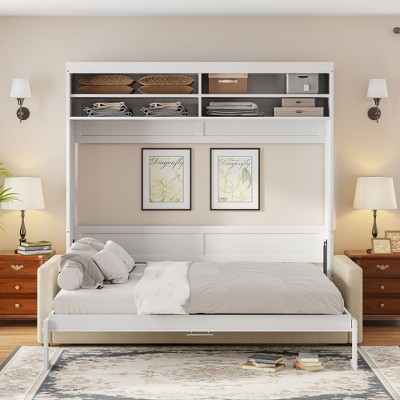 Whisen Clever Full Size Murphy Bed, Folded into a Sofa with Cushion