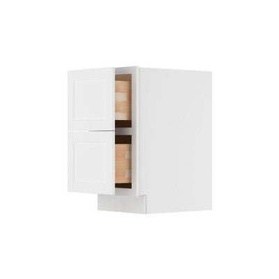 HOMLUX Easy-DIY Shaker White Ready to Assemble Drawer Base Kitchen Cabinet with 2 Drawers