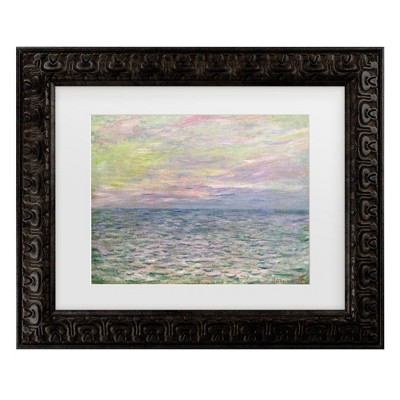 Trademark Fine Art - Claude Monet Coucher de Soleil a Pourville Matted Framed Art