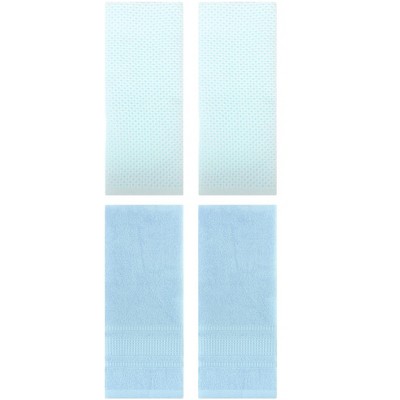 REGALWOVEN 4 Pcs Cotton Soft Absorbent Waffle Hand Towel for Bathroom