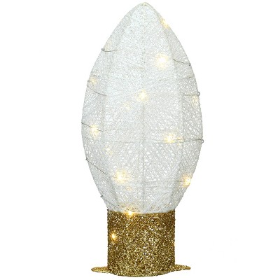 20" Prelit White Christmas Light Bulb Decoration - National Tree Company
