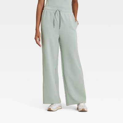 Women's Airy Sleek Ribbed Wide Leg Sweatpants - All In Motion™