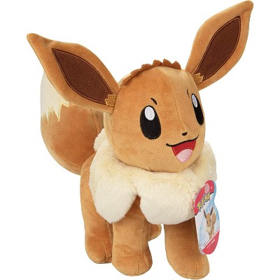 Pokemon 12" Large Eevee Plush - Officially Licensed - Let's Go Starter Figure - Authentic Soft Stuffed Animal Toy - Gift for Kids, Boys, Girls - 2+