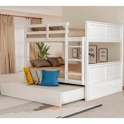 Whisen Full Over Full Wooden Bunk Bed with Twin Size Trundle