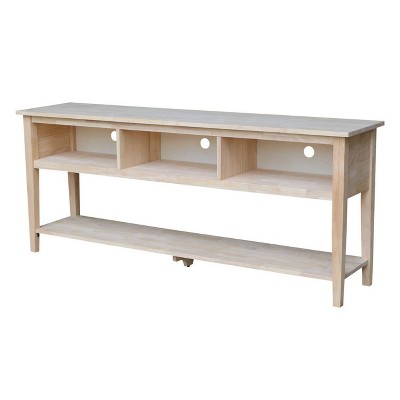 Concepts TV Stand for TVs up to 80" Light Brown - International Concepts: Solid Wood, Unfinished