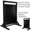 Excello Global Products Rustic Handcrafted Chalkboard Sign: Sidewalk Sign Message Board with Double Sided Display - 3 of 4