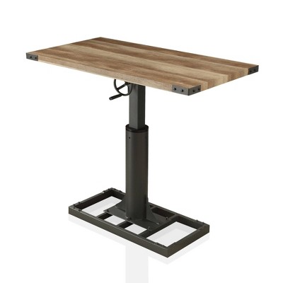 miBasics 48" Molisse Industrial Height Adjustable Desk Sand Black/Copper : USB Port, Steel Frame, 32-42" Range