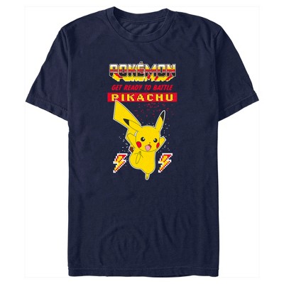 Men's Pokemon Get Ready to Battle Pikachu Retro T-Shirt