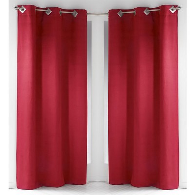 Evideco French Home Goods Luxurious Suede Window Curtain - Elegant Soft Texture Drapery 95x55 Inches