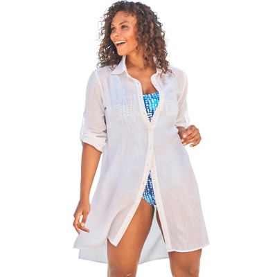 Swim 365 Button-Front Swim Cover Up