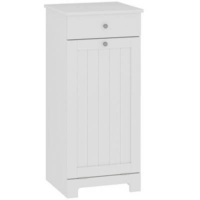 HOMCOM Tilt Out Laundry Hamper, Laundry Hamper Cabinet with Basket, Laundry Cabinet Bathroom Storage Cabinet with Drawer