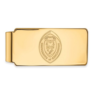 Black Bow Jewelry 14k Yellow Gold Cincinnati Bearcats NCAA Money Clip