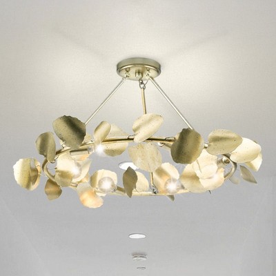 Urban Ambiance Luxury Eclectic Indoor Ceiling Light,  14-1/2''H x 28"W x 28''D,  Gilded Silver Finish, UHP4998