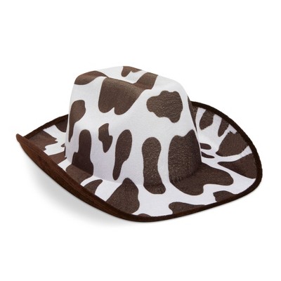 Blue Panda Brown Cow Print Western Cowboy Hat for Party Costume