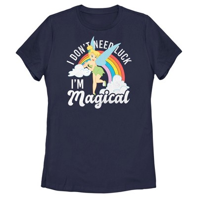 Women's Peter Pan St. Patrick's Day Tinkerbell I Don't Need Luck I'm Magical T-Shirt