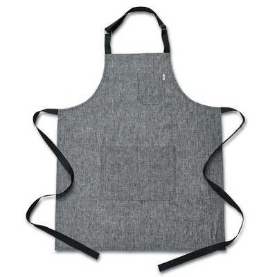 Solino Home Kitchen Linen Apron Blue 32 x 27 Inches