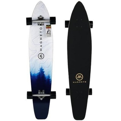 Magneto 44-inch Kicktail Cruiser Longboard Skateboard - Bamboo & Hard Maple Deck - Commuting, Cruising, Carving (Blue Fog)
