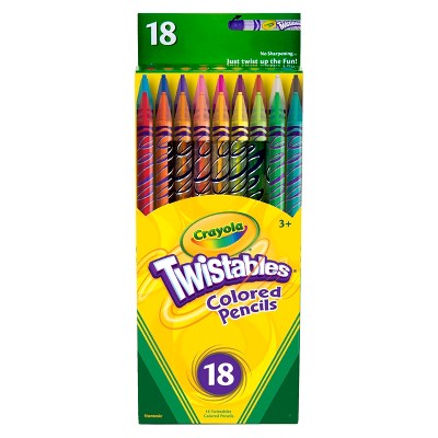 Crayola Twistable Colored Pencils 18ct: School Supplies for Kids, Non-Toxic, Presharpened, Multicolor, Art & Stationery