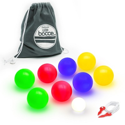 GoSports LED Bocce Ball Game Set - Summer Outdoor Lawn Beach Game Set