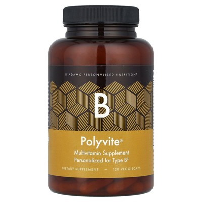 D'adamo Polyvite® B, Multivitamin Supplement, 120 VeggieCaps